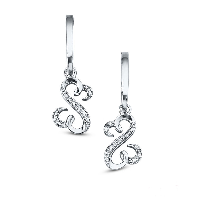 Open Hearts by Jane Seymour™ 0.04 CT. T.W. Diamond Drop Earrings in Sterling Silver