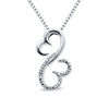 Thumbnail Image 1 of Open Hearts Family by Jane Seymour™ 0.04 CT. T.W. Diamond Half and Half Pendant in Sterling Silver
