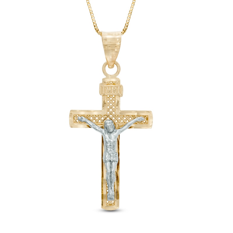 Crucifix Pendant in 10K Two-Tone Gold|Peoples Jewellers