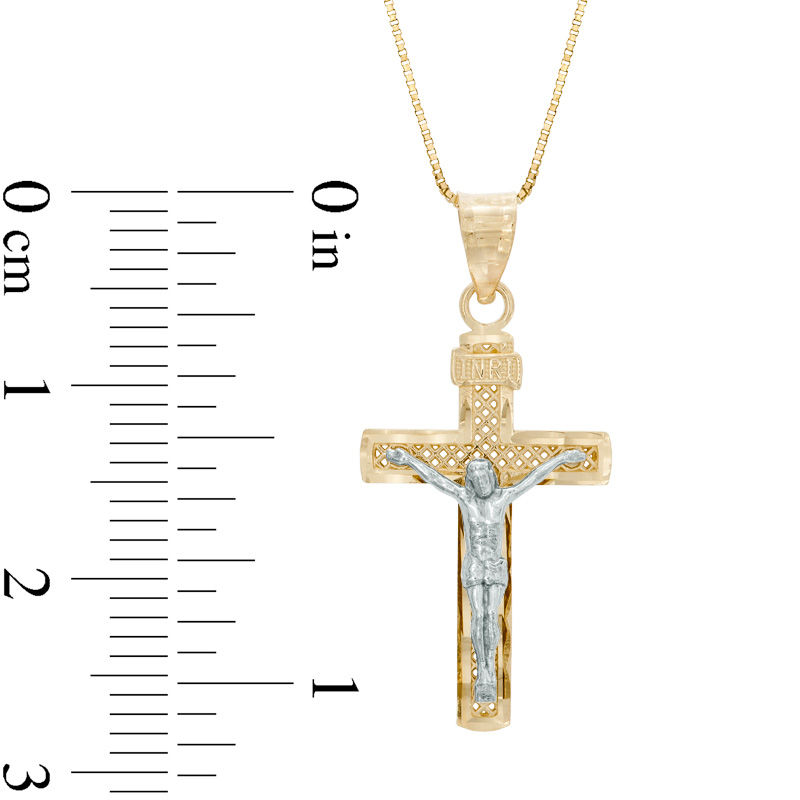 Crucifix Pendant in 10K Two-Tone Gold