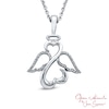 Thumbnail Image 0 of Open Hearts by Jane Seymour™ Diamond Accent Wings and Halo Pendant in Sterling Silver