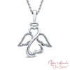 Thumbnail Image 1 of Open Hearts by Jane Seymour™ Diamond Accent Wings and Halo Pendant in Sterling Silver