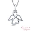 Thumbnail Image 0 of Open Hearts by Jane Seymour™ Diamond Accent Wings and Halo Pendant in Sterling Silver