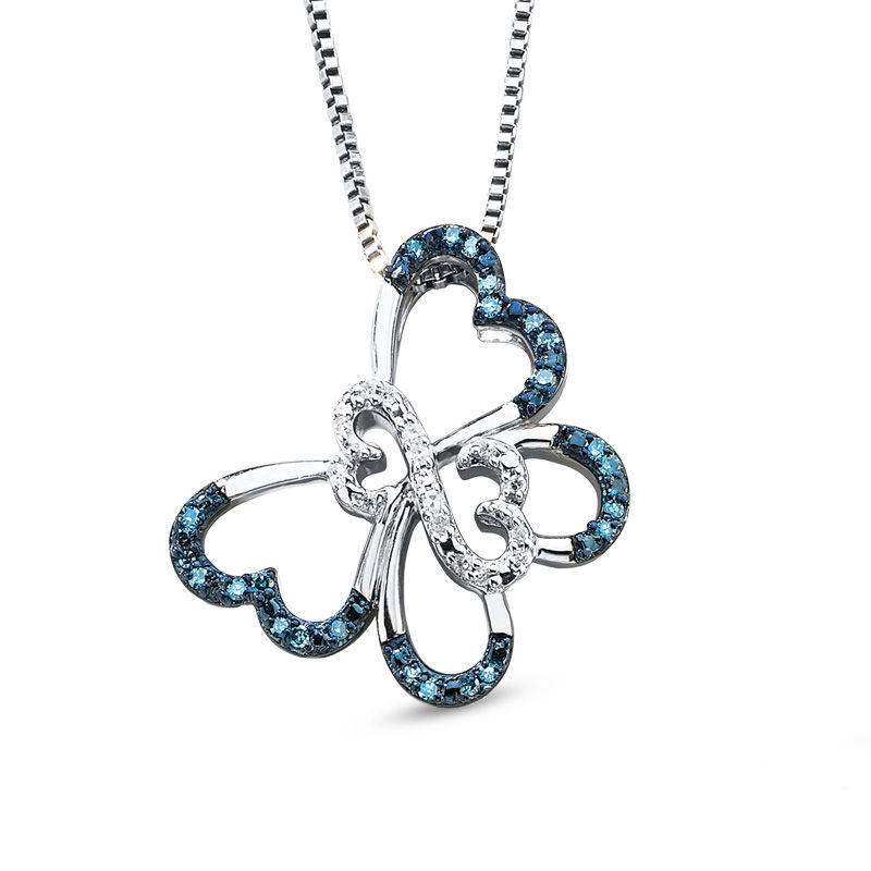 Open Hearts by Jane Seymour™ 0.10 CT. T.W. Diamond Butterfly Pendant in Sterling Silver