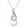 Thumbnail Image 1 of 0.25 CT. T.W. Enhanced Green and White Diamond Double Infinity Pendant in 10K White Gold