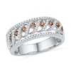 Thumbnail Image 0 of 0.63 CT. T.W. Champagne and White Diamond Cascading Band in 10K White Gold