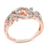 Thumbnail Image 1 of 0.25 CT. T.W. Diamond Open Scroll Ring in 10K Rose Gold