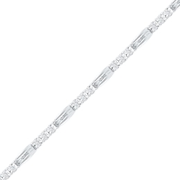 0.33 CT. T.W. Diamond Bar Bracelet in Sterling Silver - 7.5"