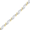 Thumbnail Image 0 of 0.25 CT. T.W. Diamond Rolling Waves Bracelet in Sterling Silver and 10K Gold - 7.25"