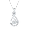 Thumbnail Image 1 of 0.10 CT. T.W. Diamond Infinity with Cluster Pendant in Sterling Silver