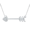 Thumbnail Image 0 of Diamond Accent Arrow Necklace in Sterling Silver - 17"