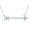 Thumbnail Image 0 of 0.10 CT. T.W. Diamond Arrow Necklace in Sterling Silver - 17"