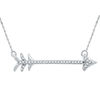 Thumbnail Image 1 of 0.10 CT. T.W. Diamond Arrow Necklace in Sterling Silver - 17"