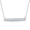 Thumbnail Image 1 of 0.10 CT. T.W. Diamond Bar Necklace in Sterling Silver - 17"