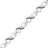 0.25 CT. T.W. Champagne and White Diamond Heart-Shaped Infinity Bracelet in Sterling Silver - 7.25"