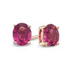 Thumbnail Image 1 of Oval Pink Tourmaline Stud Earrings in 10K Rose Gold
