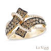 Thumbnail Image 0 of Le Vian Chocolate Diamonds® 1.17 CT. T.W. Diamond Wrapped Bypass Ring in 14K Honey Gold™