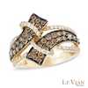 Thumbnail Image 1 of Le Vian Chocolate Diamonds® 1.17 CT. T.W. Diamond Wrapped Bypass Ring in 14K Honey Gold™