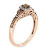 Thumbnail Image 1 of Le Vian Chocolate Diamonds® 0.89 CT. T.W. Diamond Frame Tri-Sides Ring in 14K Strawberry Gold™