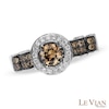 Thumbnail Image 1 of Le Vian Chocolate Diamonds® 1.22 CT. T.W. Diamond Frame Scroll Ring in 14K Vanilla Gold™