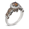 Thumbnail Image 2 of Le Vian Chocolate Diamonds® 1.22 CT. T.W. Diamond Frame Scroll Ring in 14K Vanilla Gold™