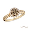 Thumbnail Image 0 of Le Vian Chocolate Diamonds® 0.50 CT. T.W. Diamond Frame Cluster Ring in 14K Honey Gold™