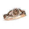 Le Vian Chocolate Diamonds® 0.64 CT. T.W. Diamond Cluster Twist Shank Ring in 14K Strawberry Gold™