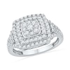 Thumbnail Image 0 of 0.63 CT. T.W. Diamond Square Cluster Ring in 10K White Gold