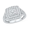 Thumbnail Image 1 of 0.63 CT. T.W. Diamond Square Cluster Ring in 10K White Gold