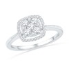 Thumbnail Image 0 of 0.50 CT. T.W. Diamond Cluster Frame Ring in 10K White Gold