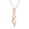 Thumbnail Image 0 of Diamond Accent Cascading Ribbon Pendant in 10K Rose Gold