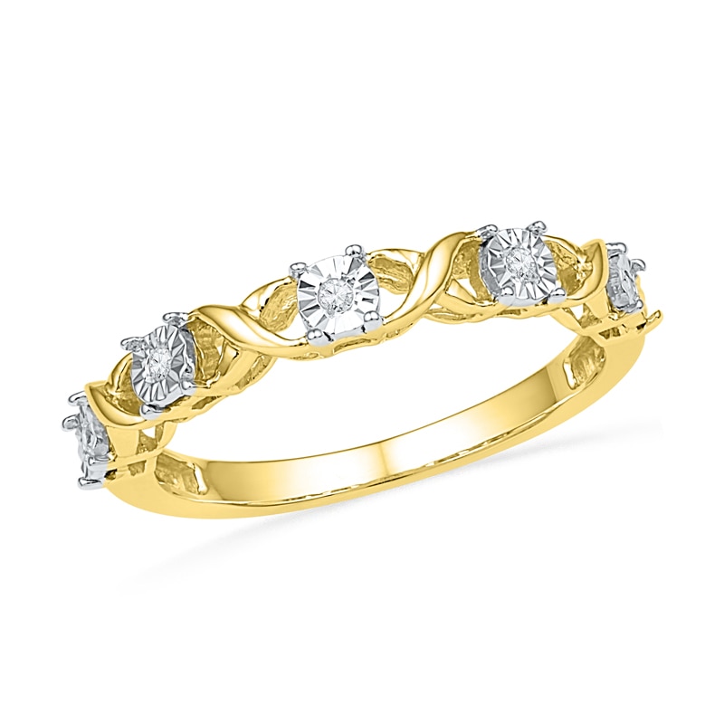 0.25 CT. T.W. Diamond Five Stone Twist Ring in 10K Gold