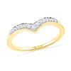 Thumbnail Image 0 of 0.10 CT. T.W. Diamond Chevron Band in 10K Gold