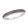 Thumbnail Image 1 of 0.25 CT. T.W. Champagne Diamond Anniversary Band in 10K White Gold