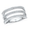 Thumbnail Image 1 of 0.25 CT. T.W. Diamond Open Three Tier Band in Sterling Silver