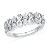 Thumbnail Image 1 of 0.10 CT. T.W. Diamond Double Row Infinity Band in Sterling Silver