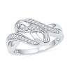 Thumbnail Image 1 of 0.20 CT. T.W. Diamond Infinity Bypass Ring in Sterling Silver