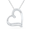 Thumbnail Image 0 of 0.10 CT. T.W. Diamond Tilted Heart Pendant in Sterling Silver