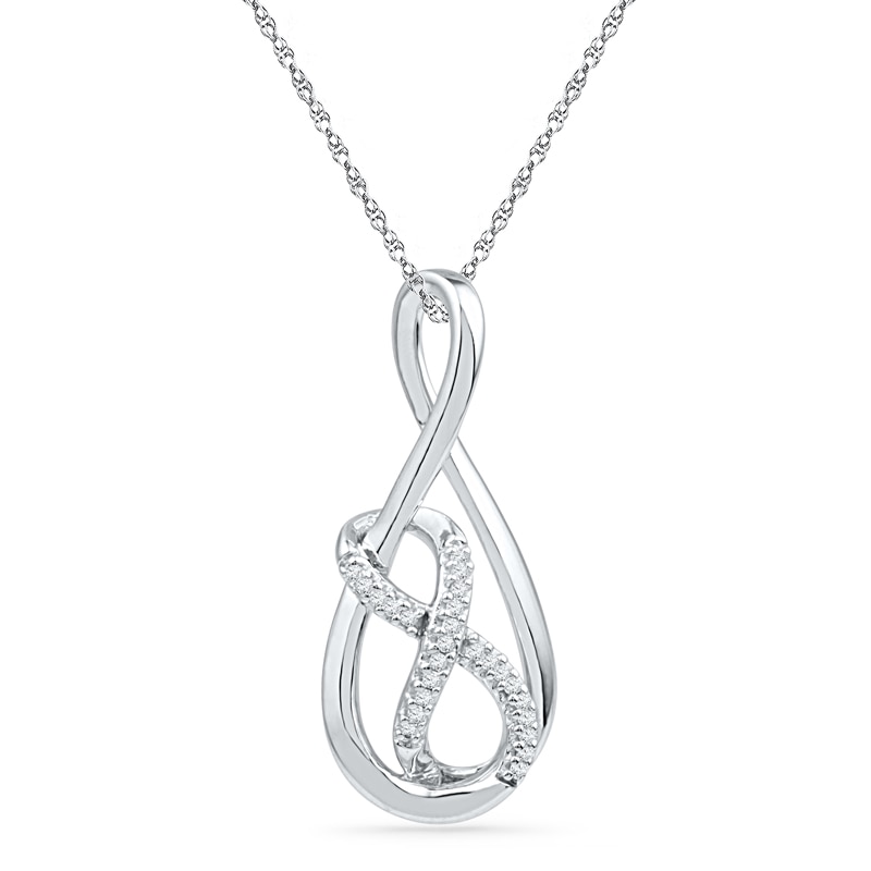 Diamond Accent Double Infinity Pendant in Sterling Silver|Peoples Jewellers