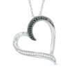 Thumbnail Image 0 of 0.13 CT. T.W. Enhanced Black and White Diamond Tilted Heart Pendant in Sterling Silver
