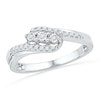 Thumbnail Image 1 of 0.10 CT. T.W. Diamond Three Stone Bypass Promise Ring in Sterling Silver