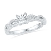 Thumbnail Image 0 of 0.25 CT. T.W. Diamond Square Promise Ring in Sterling Silver