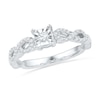 Thumbnail Image 1 of 0.25 CT. T.W. Diamond Square Promise Ring in Sterling Silver