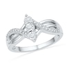 Thumbnail Image 0 of 0.16 CT. T.W. Diamond Linear Three Stone Promise Ring in Sterling Silver