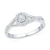 Thumbnail Image 0 of 0.25 CT. T.W. Diamond Frame Promise Ring in Sterling Silver