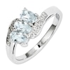 Thumbnail Image 0 of Oval Aquamarine and Diamond Accent Three Stone Ring in Sterling Silver - Size 7