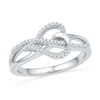 0.16 CT. T.W. Diamond Sideways Heart Ring in Sterling Silver