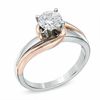 Thumbnail Image 1 of 0.50 CT. Certified Diamond Solitaire Engagement Ring in 14K Two-Tone Gold (J/I2)