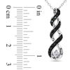 Thumbnail Image 2 of 3.0mm Lab-Created White Sapphire and 0.09 CT. T.W. Black Diamond Twist Pendant in Sterling Silver