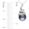 Thumbnail Image 2 of 8.0-8.5mm Black Tahitian Cultured Pearl and 0.10 CT. T.W. Diamond Spiral Pendant in Sterling Silver